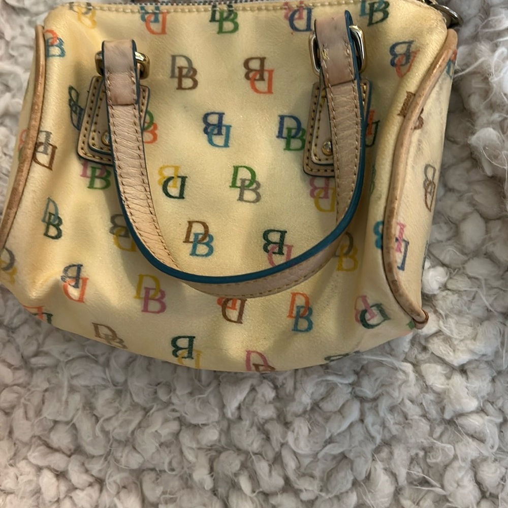 COPY - Dooney & Bourke Cream Mini Bag with Multicolor Logo